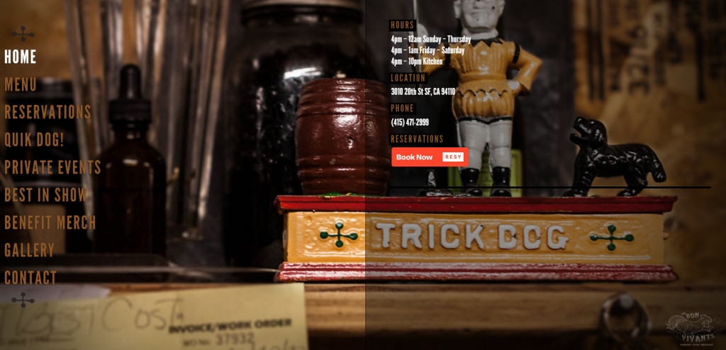 7 best bar websites example: Trick Dog Bar