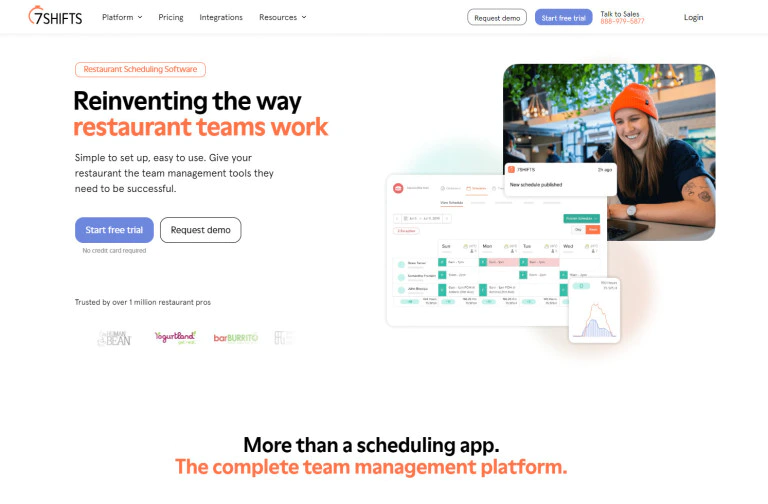 restaurant scheduling app 7shifts