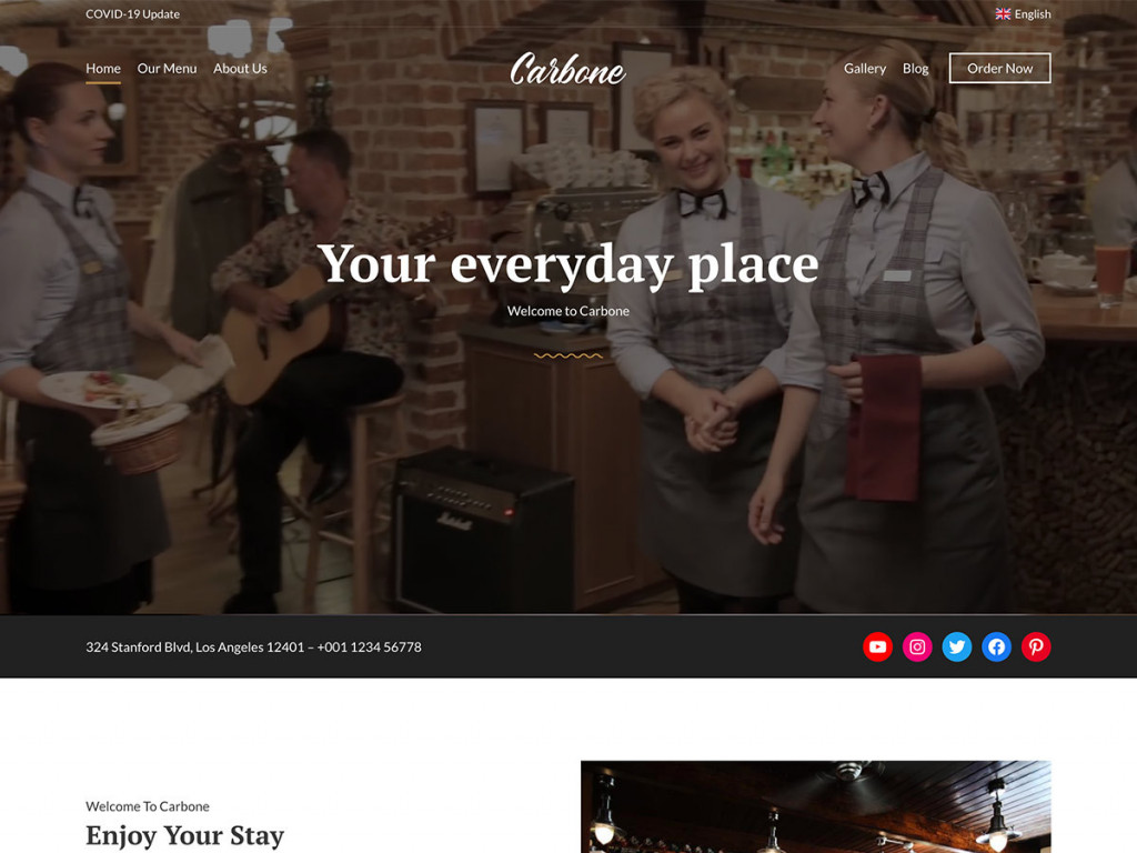 wordpress restaurant themes carbone