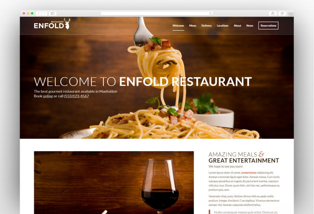 wordpress restaurant themes enfold