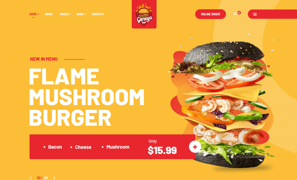 wordpress restaurant themes gloreya