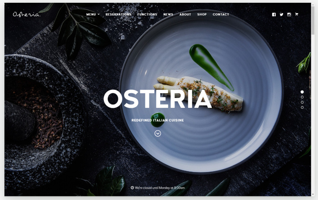 wordpress restaurant themes osteria