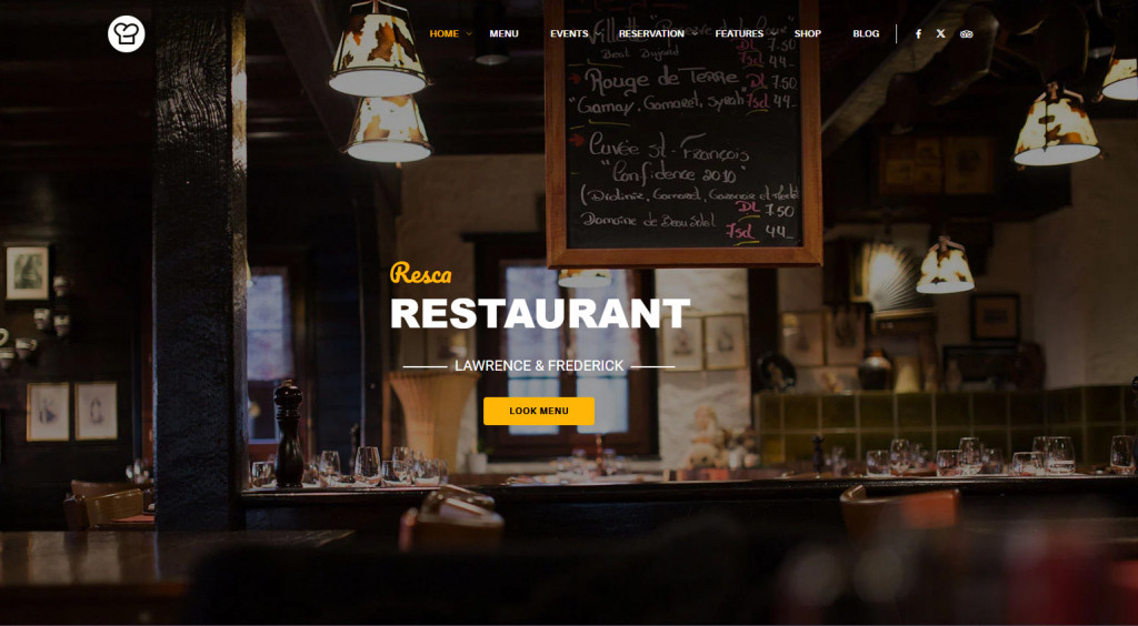 wordpress restaurant themes resca