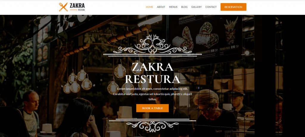 wordpress restaurant themes zakra restaurant