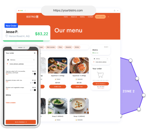 Restaurant website integrated with online ordering system