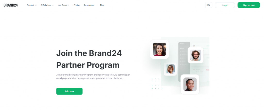 saas affiliate programs - Brand24 