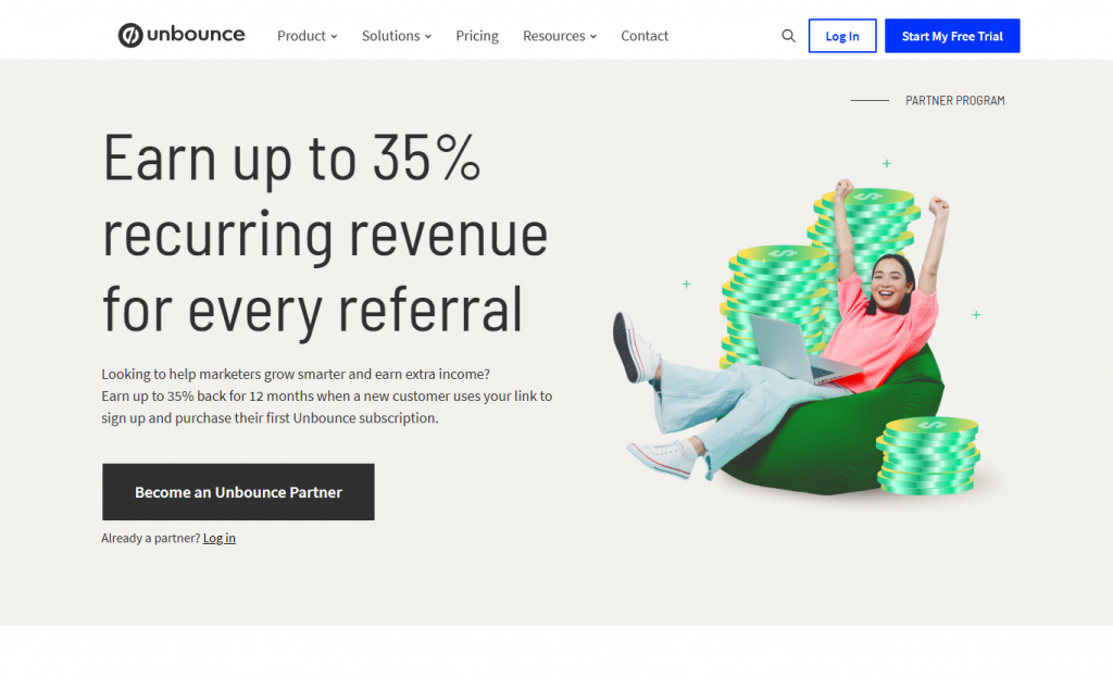 saas affiliate programs - Unbounce